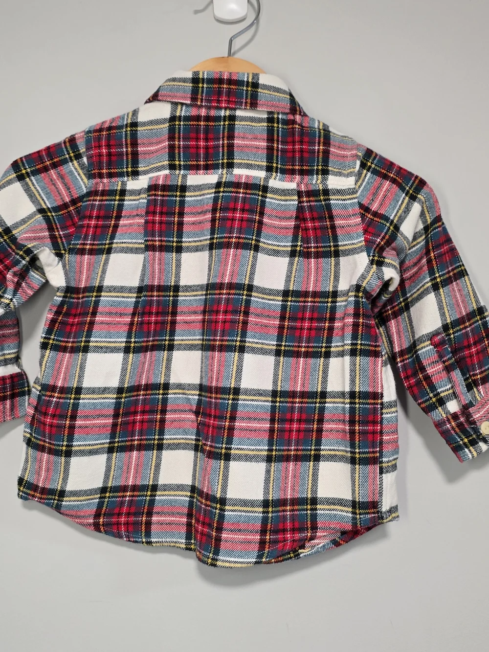 GAP Plaid Button-Down Shirt in White, Red & Blue,yellow Holiday Soft Cotton.
